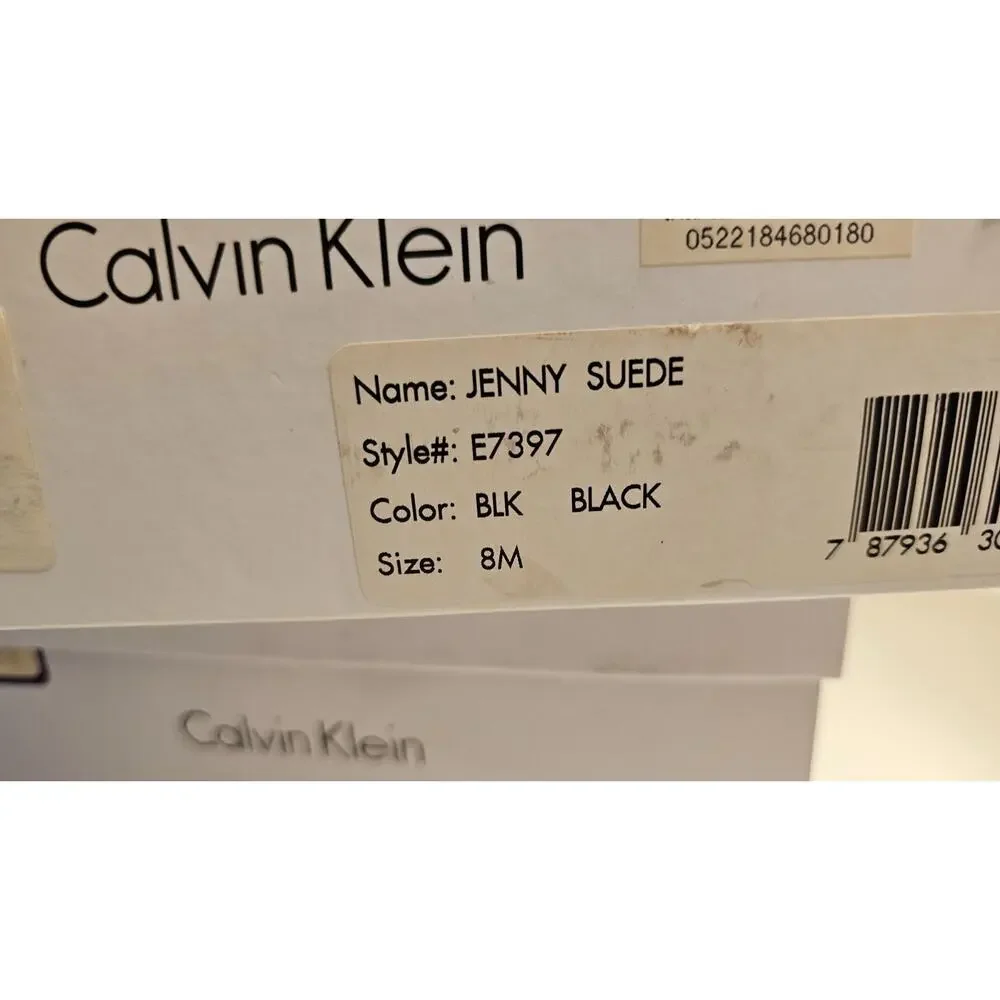EUC Calvin Klein Black Suede Heeled Booties 